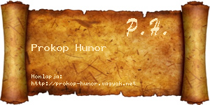 Prokop Hunor névjegykártya